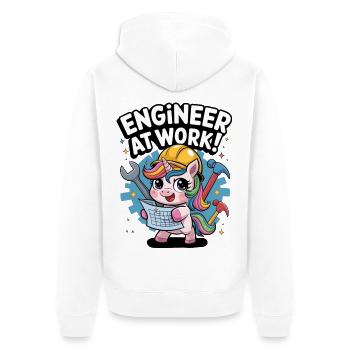 Ingénieur au travail ! - Veste à capuche bio Premium Unisexe - blanc - Dos - Thijin (182cm)