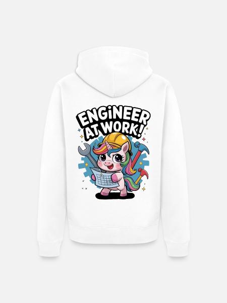 Engineer At Work! - Unisex Premium Organic Zip Hoodie - white