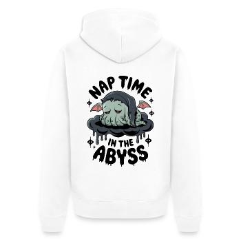 Nap Time In The Abyss - Unisex Premium Organic Zip Hoodie - white - Back - Thijin (182cm)