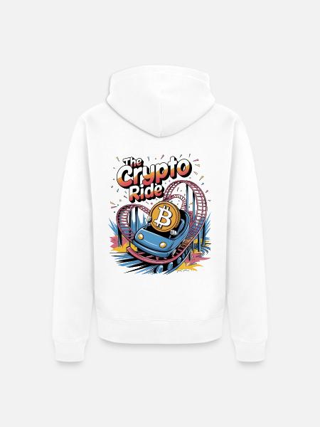 The Crypto Ride - Unisex Premium Organic Zip Hoodie - white