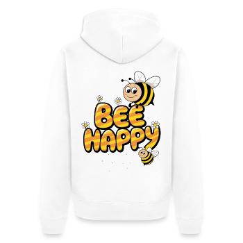 Abeille heureuse - Veste à capuche bio Premium Unisexe - blanc - Dos - Thijin (182cm)