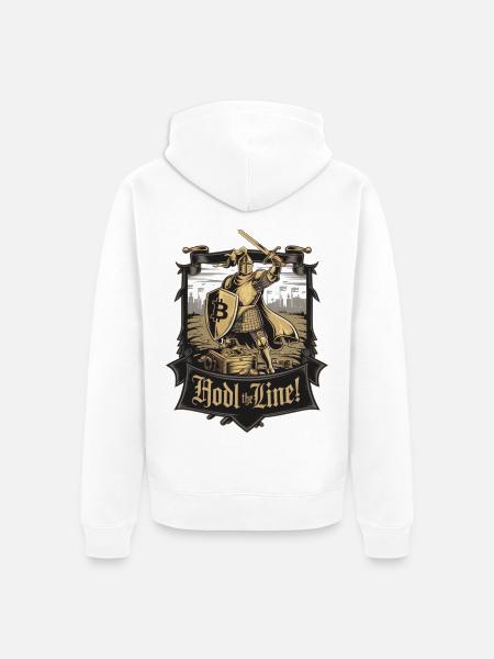 Hodl The Line! - Unisex Premium Organic Zip Hoodie - white