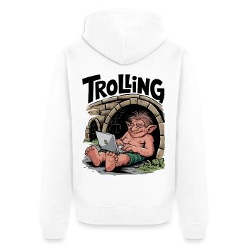 Trolling - Unisex Premium Organic Zip Hoodie - white - Back - Thijin (182cm)