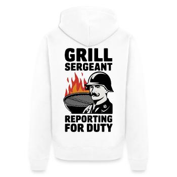 Grill Sergeant Reporting For Duty - Unisex Premium Organic Zip Hoodie - white - Back - Thijin (182cm)