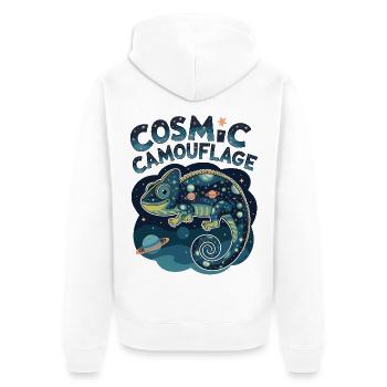 Cosmic Camouflage - Unisex Premium Organic Zip Hoodie - white - Back - Thijin (182cm)