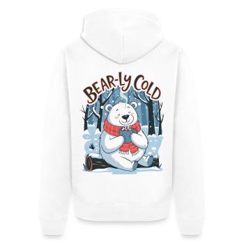 Bear-ly Cold - Unisex Premium Organic Zip Hoodie - white - Back - Thijin (182cm)