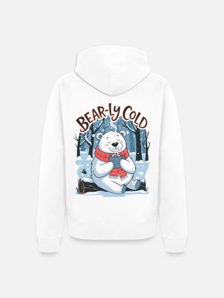 Bear-ly Cold - Unisex Premium Organic Zip Hoodie - white