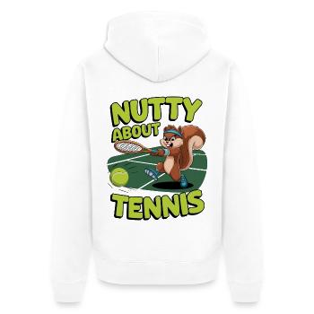 Verrückt nach Tennis - Unisex Premium Bio Zip Hoodie - Weiß - Hinten - Thijin (182cm)