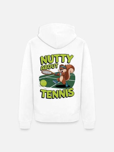 Nutty About Tennis - Unisex Premium Organic Zip Hoodie - white