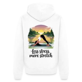 Moins de stress, plus d’étirement - Veste à capuche bio Premium Unisexe - blanc - Dos - Thijin (182cm)