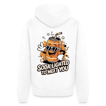 Soda-Lighted, um Sie kennenzulernen - Unisex Premium Bio Zip Hoodie - Weiß - Hinten - Thijin (182cm)