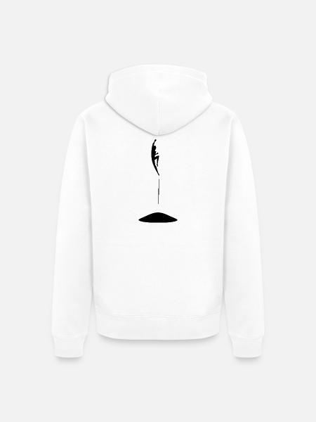 Jumping person on trampoline - Unisex Premium Organic Zip Hoodie - white