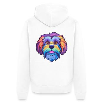 Lowchen Kleiner Löwe Hunderasse Cartoon Kawaii Illus - Unisex Premium Bio Zip Hoodie - Weiß - Hinten - Thijin (182cm)