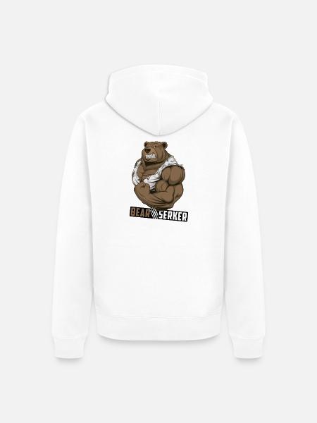 Bearserker - Unisex Premium Organic Zip Hoodie - white