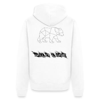 Geometrischer Bär - Unisex Premium Bio Zip Hoodie - Weiß - Hinten - Thijin (182cm)