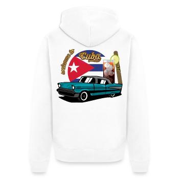 Kuba Zigarre Auto Rum Libre Havanna Souvenir retro - Unisex Premium Bio Zip Hoodie - Weiß - Hinten - Thijin (182cm)