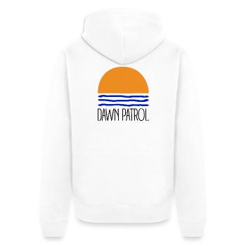 Classic Dawn Patrol - Unisex Premium Bio Zip Hoodie - Weiß - Hinten - Thijin (182cm)
