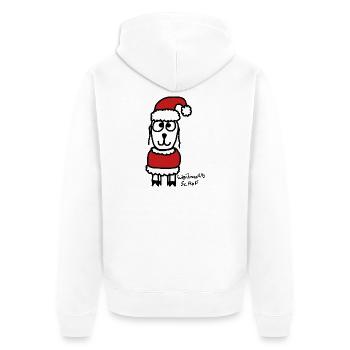 Weihnachts ScHoF - Unisex Premium Bio Zip Hoodie - Weiß - Hinten - Thijin (182cm)