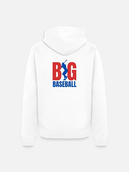 Baseball BIG - Unisex Premium Organic Zip Hoodie - white