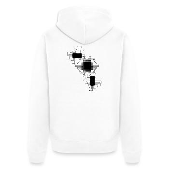 électricien électricien électronique électrique profession tension CPU - Veste à capuche bio Premium Unisexe - blanc - Dos - Thijin (182cm)
