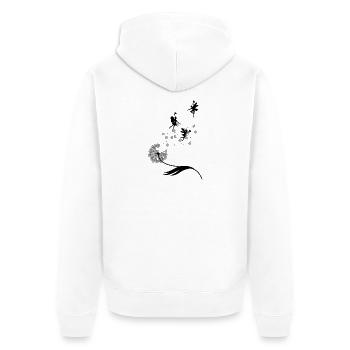 Papillons design puste fleurs prairie coeurs fées - Veste à capuche bio Premium Unisexe - blanc - Dos - Thijin (182cm)