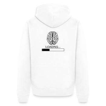 Brain Sayings Funny Funny Breakfast Joke - Unisex Premium Organic Zip Hoodie - white - Back - Thijin (182cm)