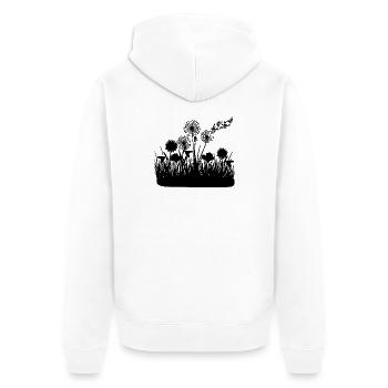 Papillons design pusteblumes prairie coeurs - Veste à capuche bio Premium Unisexe - blanc - Dos - Thijin (182cm)