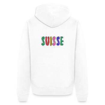SUISSE. PAYS. GENEVE - Veste à capuche bio Premium Unisexe - blanc - Dos - Thijin (182cm)