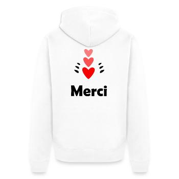 MERCI. MAÎTRESSE. MAÎTRE. MERCI MAÎTRESSE - Veste à capuche bio Premium Unisexe - blanc - Dos - Thijin (182cm)