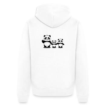 Alleinerziehende mit 2 Kindern - Unisex Premium Bio Zip Hoodie - Weiß - Hinten - Thijin (182cm)