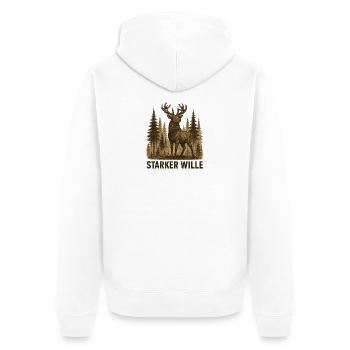 Forte volonté - Veste à capuche bio Premium Unisexe - blanc - Dos - Thijin (182cm)