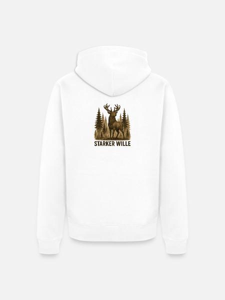 Starker Wille - Unisex Premium Bio Zip Hoodie - Weiß