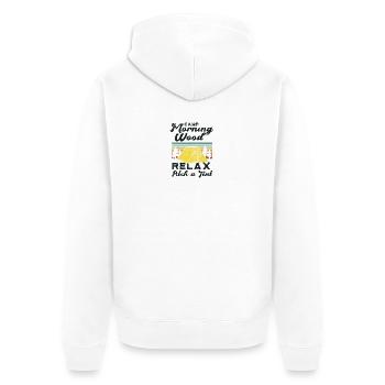 Camp Morning Wood - Unisex Premium Bio Zip Hoodie - Weiß - Hinten - Thijin (182cm)