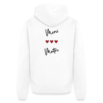 MAÎTRE. MAITRE - Veste à capuche bio Premium Unisexe - blanc - Dos - Thijin (182cm)