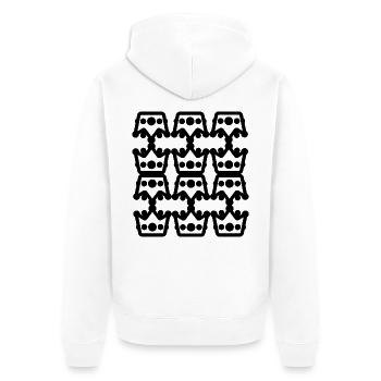 Lampen-Typ-Design - Unisex Premium Bio Zip Hoodie - Weiß - Hinten - Thijin (182cm)