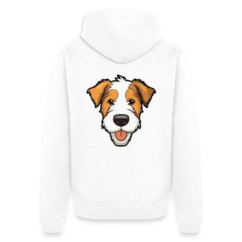 Draht Foxterrier Hunderasse Aquarell Karikatur Kawa - Unisex Premium Bio Zip Hoodie - Weiß - Hinten - Thijin (182cm)