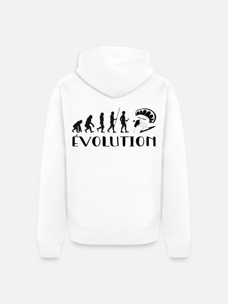 Evolution Vom Affen zum Surfer - Unisex Premium Bio Zip Hoodie - Weiß