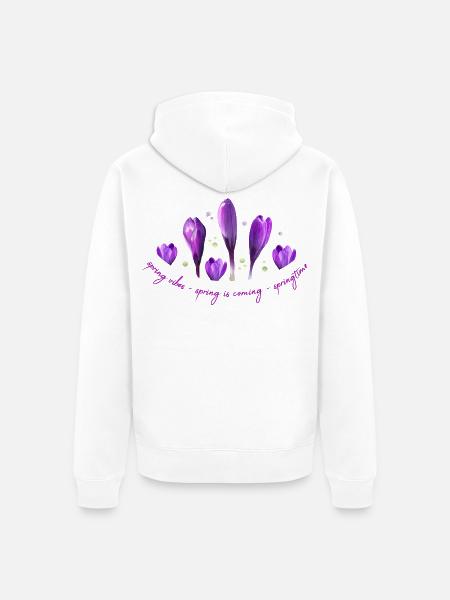 Krokusse Frühling - Unisex Premium Bio Zip Hoodie - Weiß