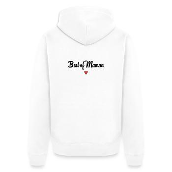 MAMA. MUTTERTAG. SCHÖNEN MUTTERTAG - Unisex Premium Bio Zip Hoodie - Weiß - Hinten - Thijin (182cm)