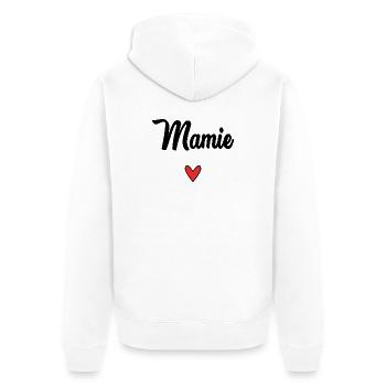 OMA. MAMA. OMA. MUTTERTAG - Unisex Premium Bio Zip Hoodie - Weiß - Hinten - Thijin (182cm)