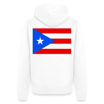 Puerto Rico – Flagge von Puerto Rico im Kontrast - Unisex Premium Bio Zip Hoodie - Weiß - Hinten - Thijin (182cm)