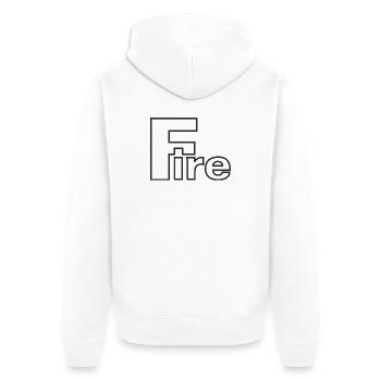 Fire - Unisex Premium Bio Zip Hoodie - Weiß - Hinten - Thijin (182cm)