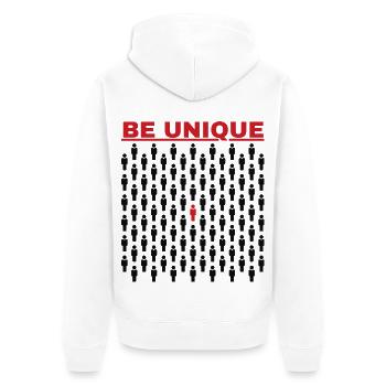 Soyez unique dans la foule - Veste à capuche bio Premium Unisexe - blanc - Dos - Thijin (182cm)