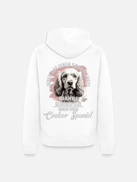 Englischer Cocker Spaniel Spruch - Unisex Premium Bio Zip Hoodie - Weiß