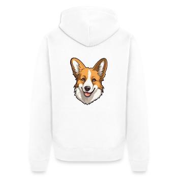 Norwegischer Lundehund Hunderasse Cartoon Kawaii Illus - Unisex Premium Bio Zip Hoodie - Weiß - Hinten - Thijin (182cm)