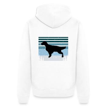 Englisch Setter Hundeliebhaber Silhouette Vintage Sonnenuntergang - Unisex Premium Bio Zip Hoodie - Weiß - Hinten - Thijin (182cm)
