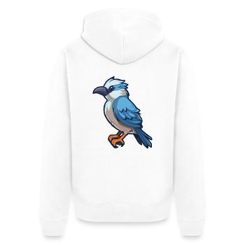 Jay Cartoon Kawaii Aquarellillustration - Unisex Premium Bio Zip Hoodie - Weiß - Hinten - Thijin (182cm)