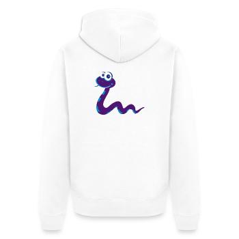 Schlange - Unisex Premium Bio Zip Hoodie - Weiß - Hinten - Thijin (182cm)