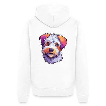 Sporting Lucas Terrier Hunderasse Cartoon Kawaii Il - Unisex Premium Bio Zip Hoodie - Weiß - Hinten - Thijin (182cm)