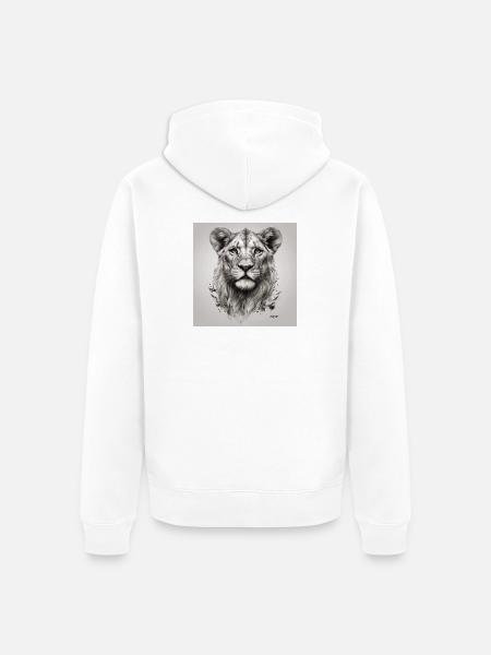 König des Dschungels - Unisex Premium Bio Zip Hoodie - Weiß